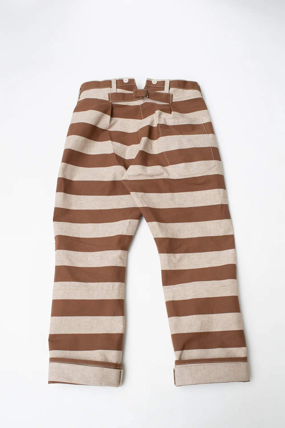Lot 1230 - Striped Prisoner Pants - Brown - Image 7