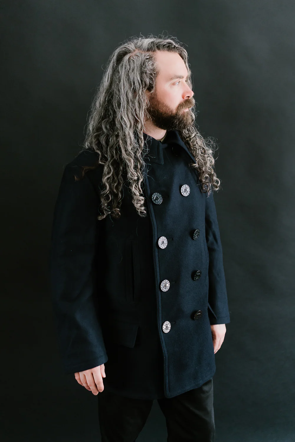 Lot 2205 - 1920's WW1 Style US Navy 13 Stars Melton Wool Pea Coat - Navy - Image 18
