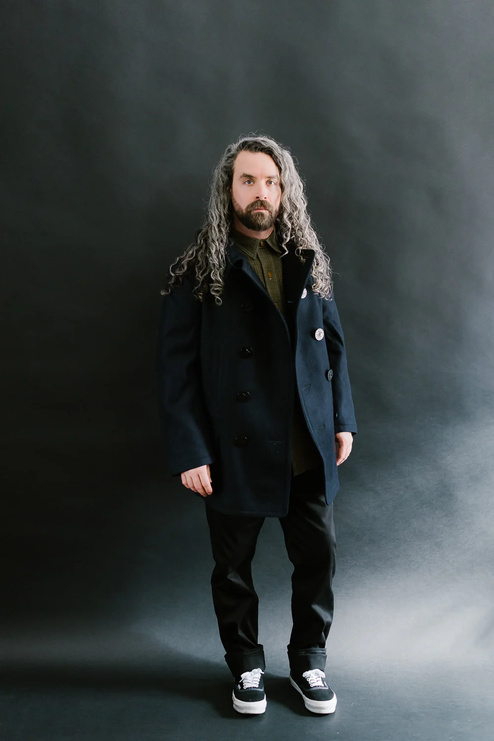 Lot 2205 - 1920's WW1 Style US Navy 13 Stars Melton Wool Pea Coat - Navy - Image 8