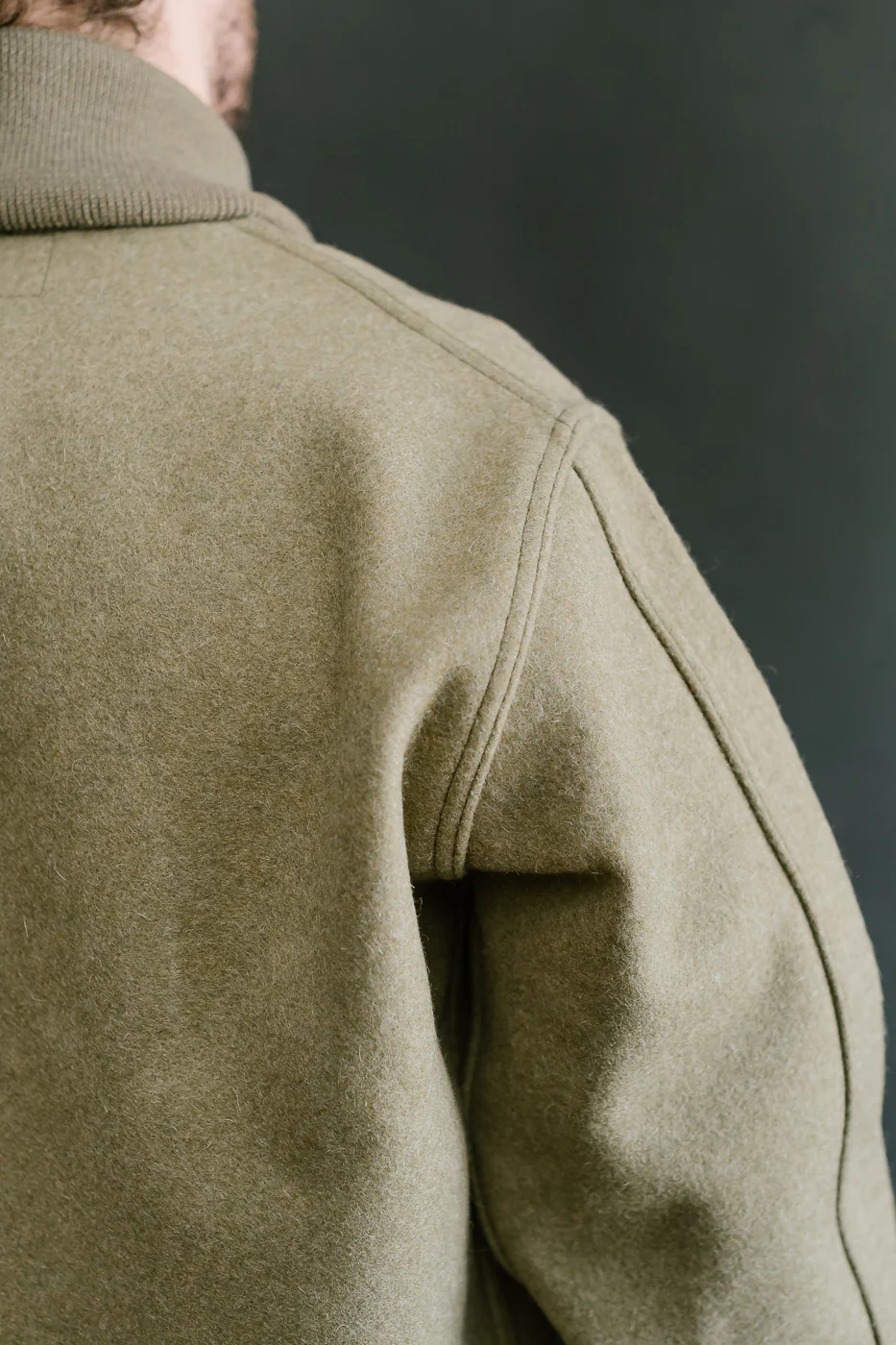 Lot 2233 - A-1 Style Melton Wool Jacket - OD Green - Image 20