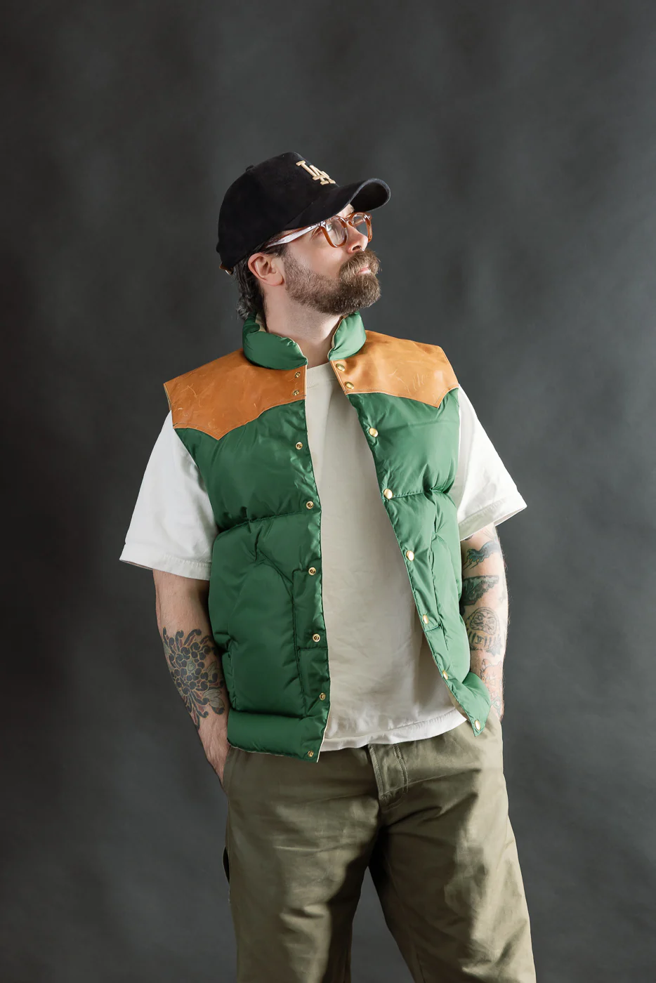 Lot 2234 - Rocky Mountain x Warehouse Nylon Down Vest - Bottle Green - Image 8