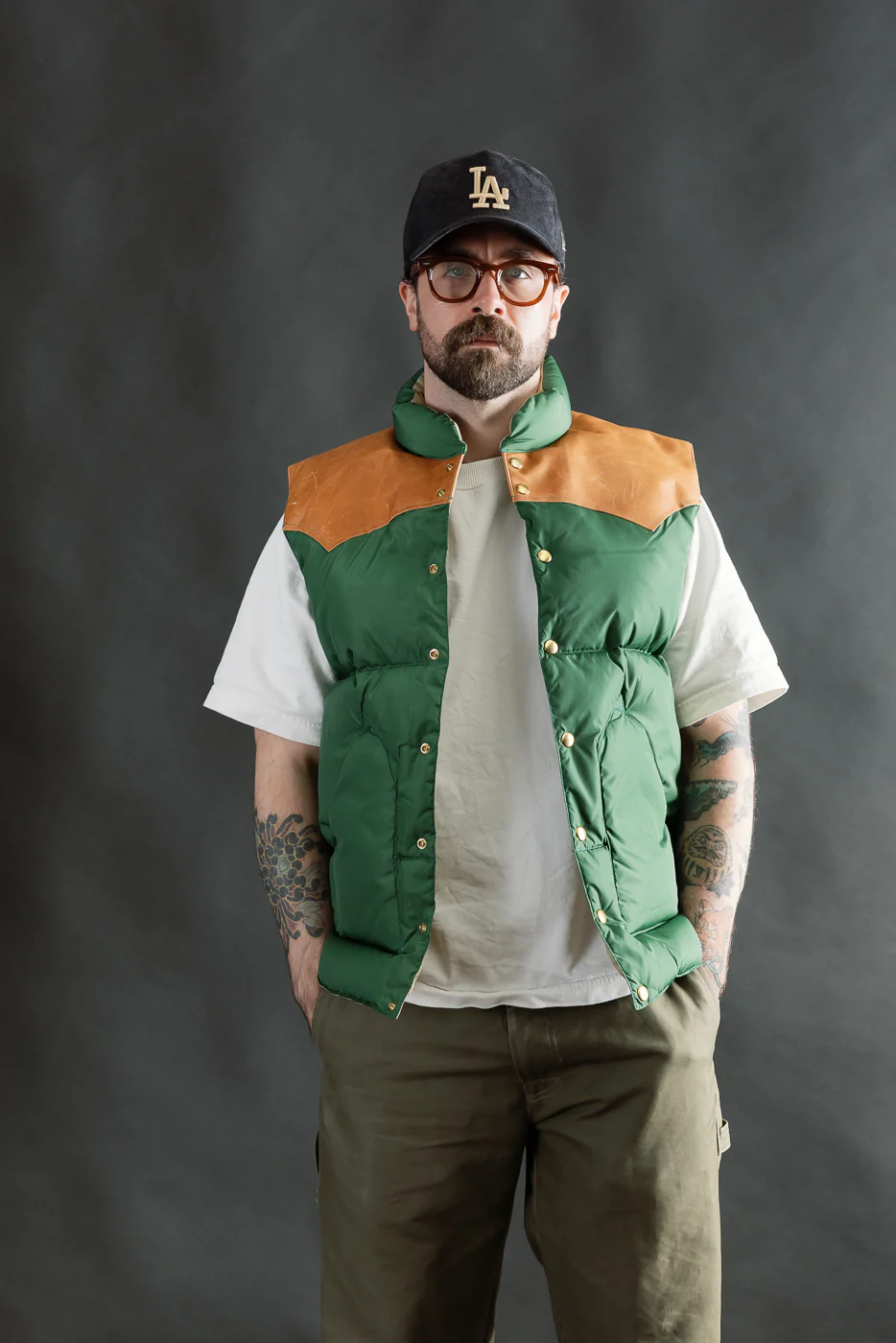 Lot 2234 - Rocky Mountain x Warehouse Nylon Down Vest - Bottle Green - Image 9