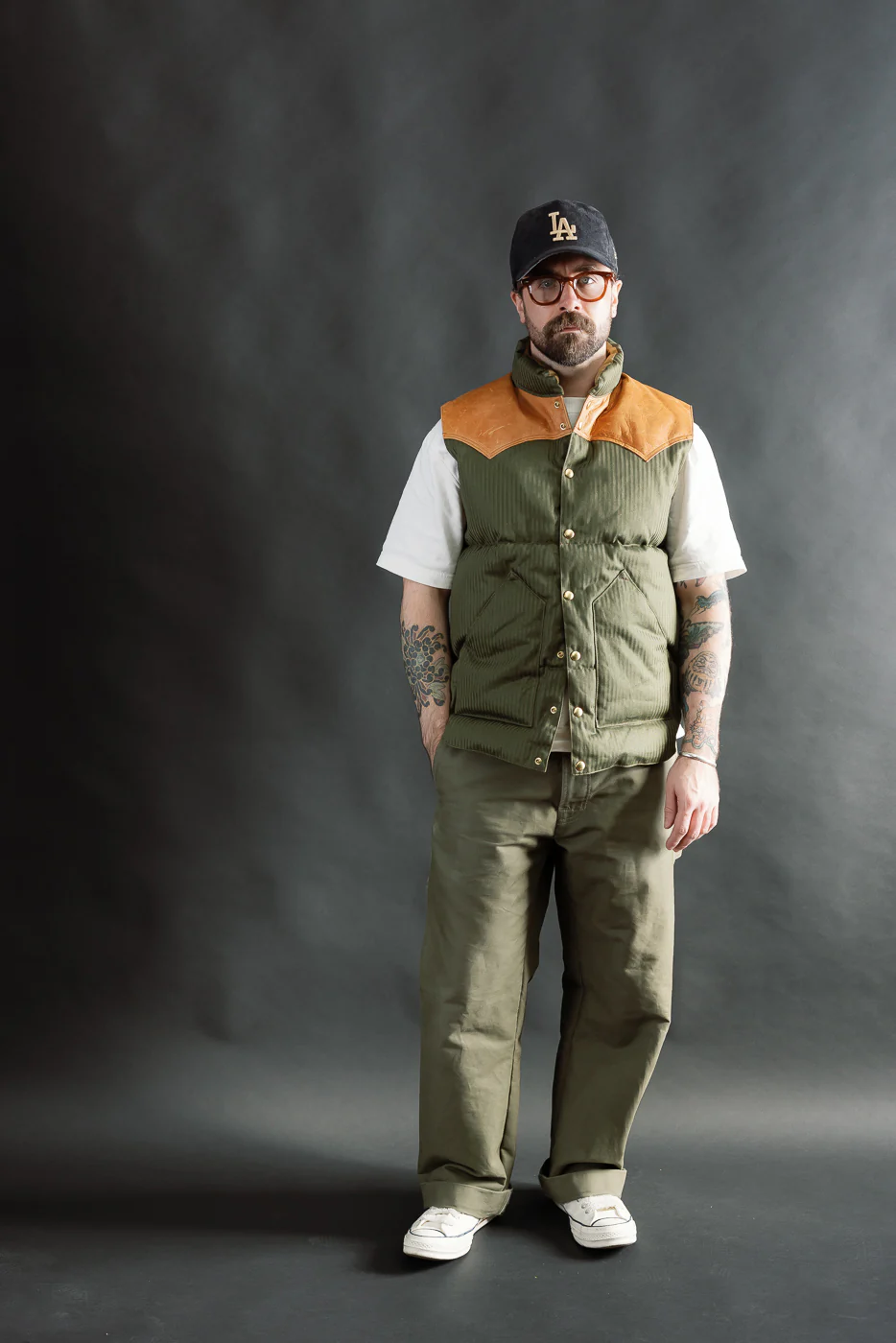 Lot 2236 - Rocky Mountain x Warehouse HBT Down Vest - OD Green - Image 10