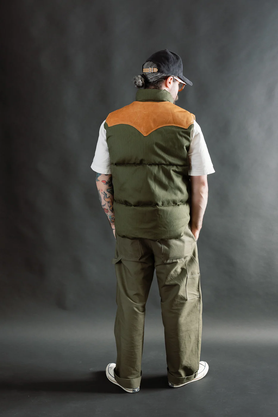 Lot 2236 - Rocky Mountain x Warehouse HBT Down Vest - OD Green - Image 12