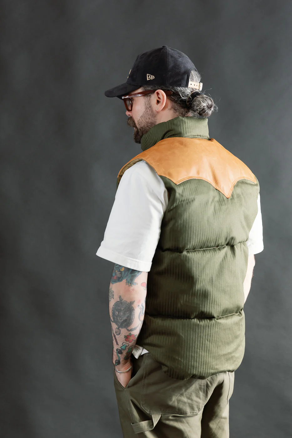 Lot 2236 - Rocky Mountain x Warehouse HBT Down Vest - OD Green - Image 15