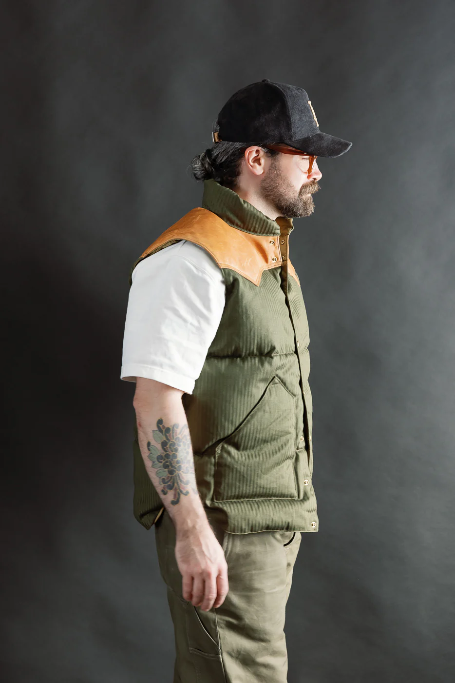 Lot 2236 - Rocky Mountain x Warehouse HBT Down Vest - OD Green - Image 17