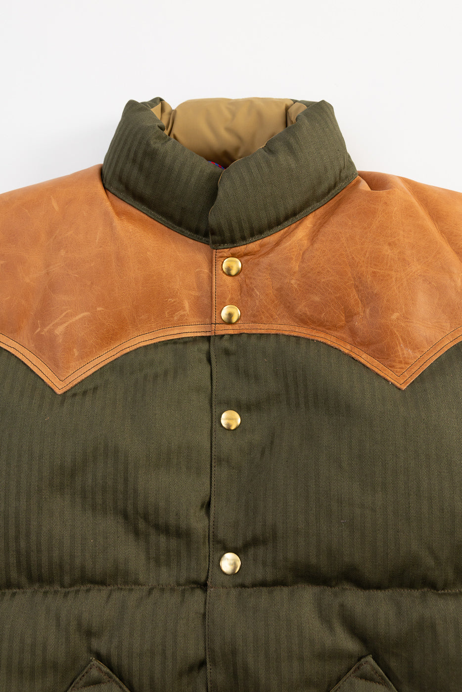 Lot 2236 - Rocky Mountain x Warehouse HBT Down Vest - OD Green - Image 2