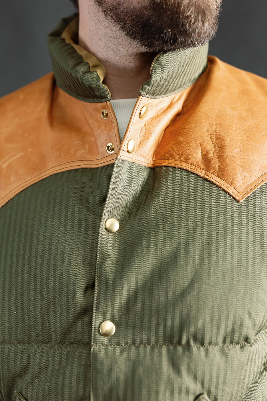 Lot 2236 - Rocky Mountain x Warehouse HBT Down Vest - OD Green - Image 20