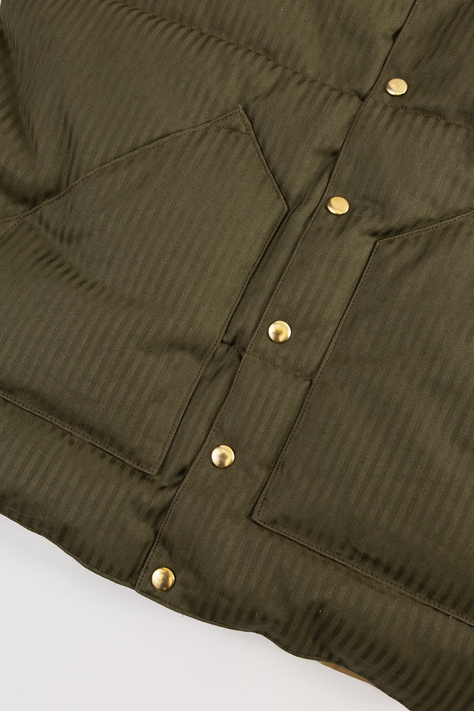 Lot 2236 - Rocky Mountain x Warehouse HBT Down Vest - OD Green - Image 4