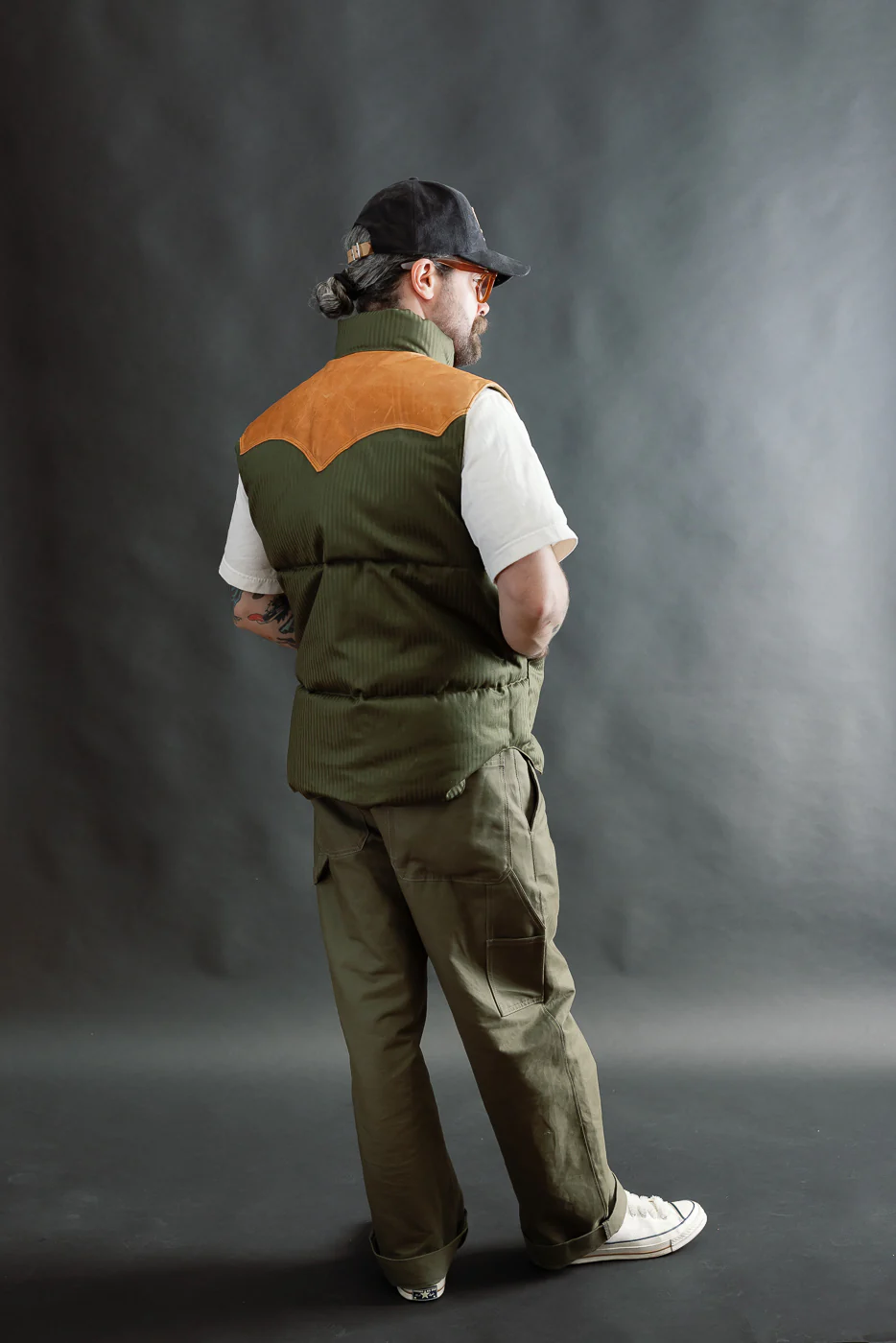 Lot 2236 - Rocky Mountain x Warehouse HBT Down Vest - OD Green - Image 9