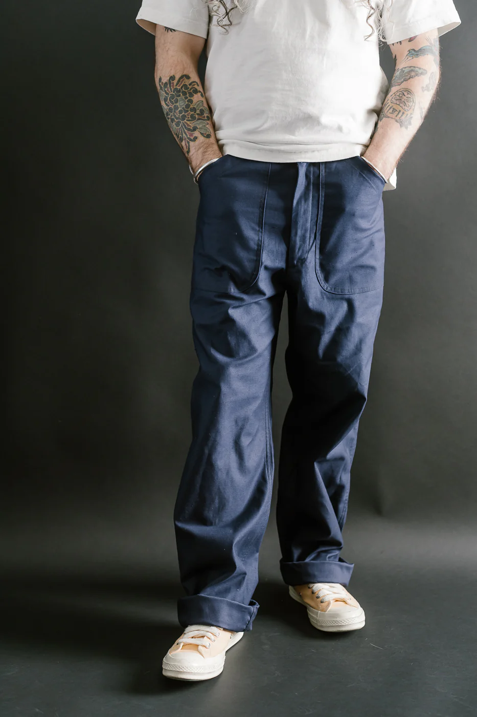 Lot 225 - Back Satin Baker Pants - Navy - Image 10