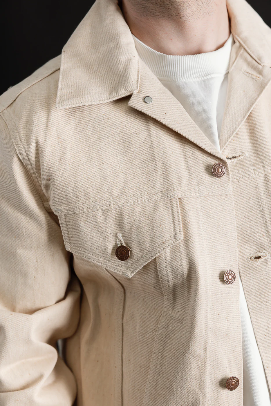 Lot 233 - 66M 3rd Type Mother Cotton Denim Jacket - Ecru - Image 19