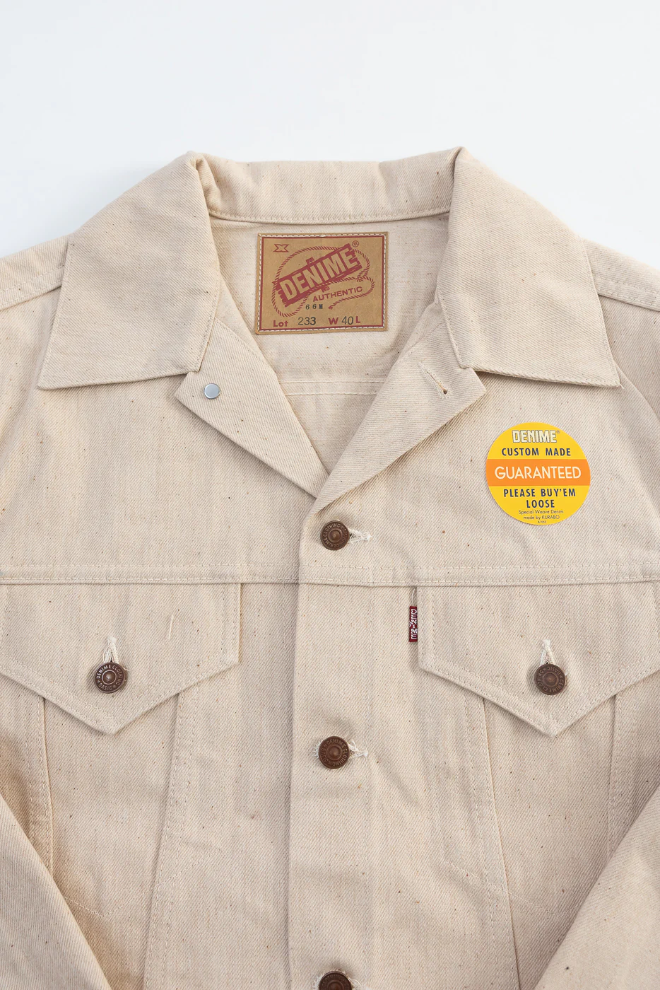 Lot 233 - 66M 3rd Type Mother Cotton Denim Jacket - Ecru - Image 2