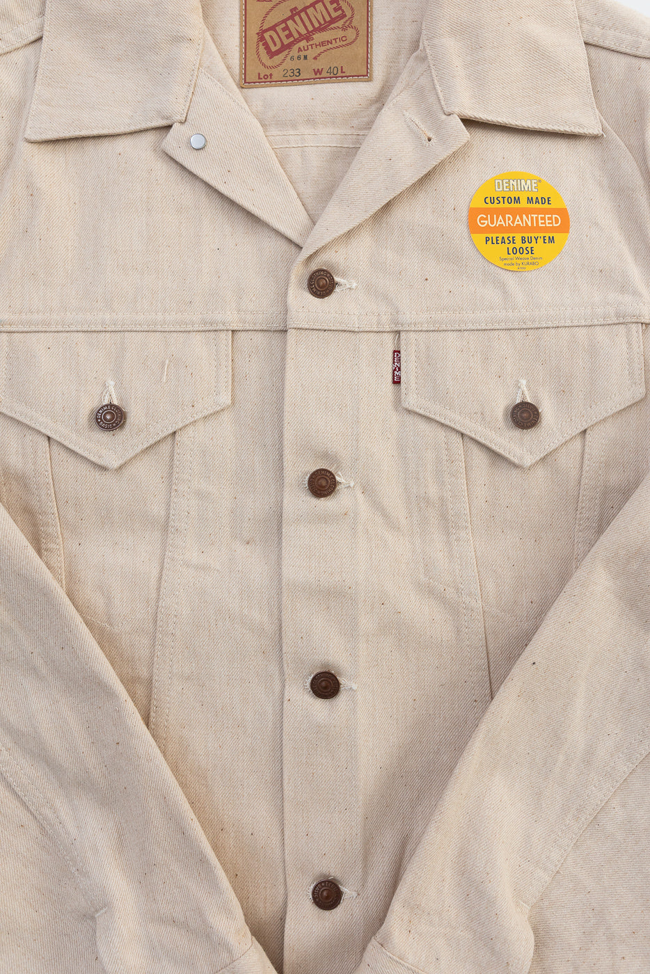 Lot 233 - 66M 3rd Type Mother Cotton Denim Jacket - Ecru - Image 3