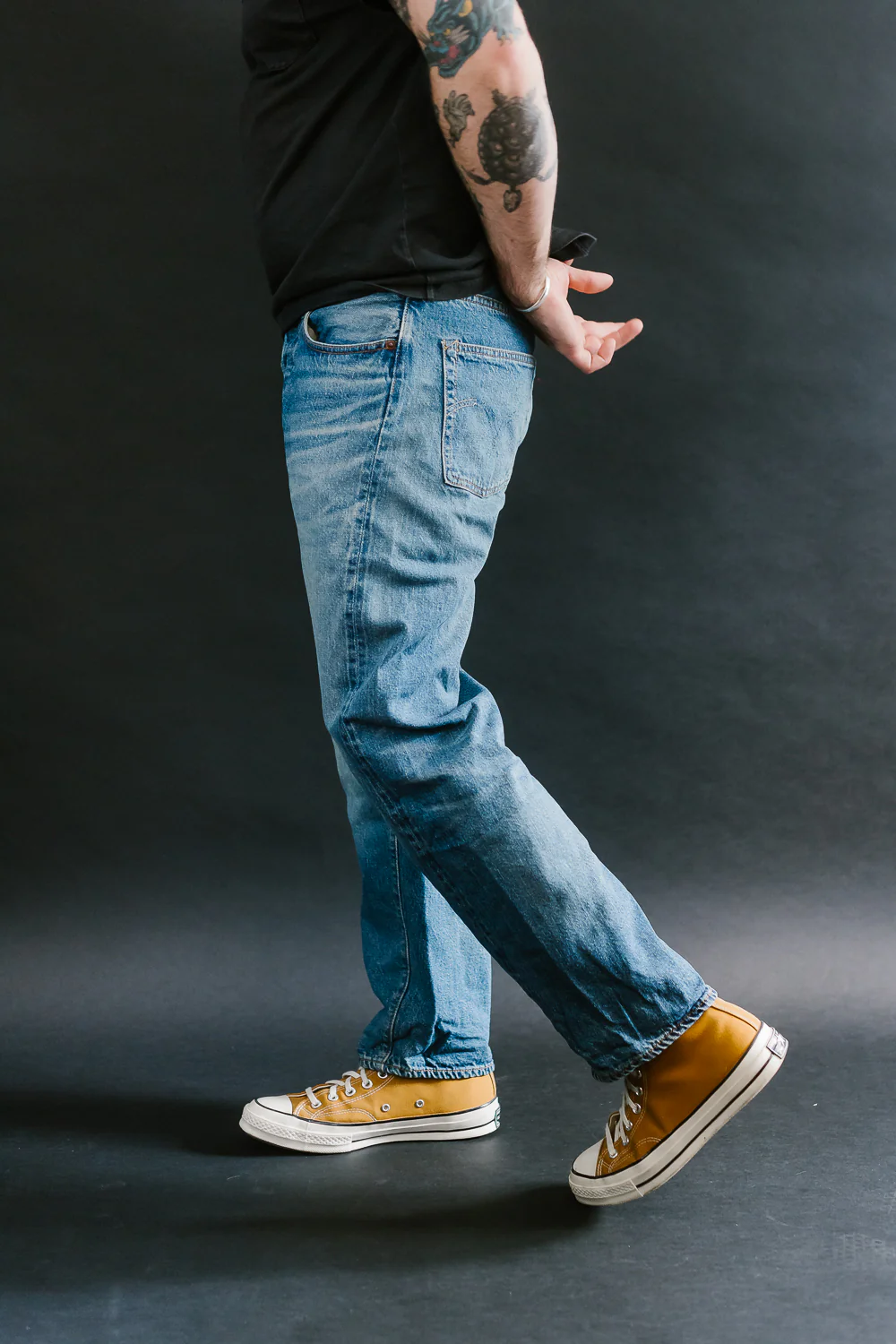Lot 2nd-Hand - 12oz 1101 Used Wash Selvedge - Light Indigo - Image 12