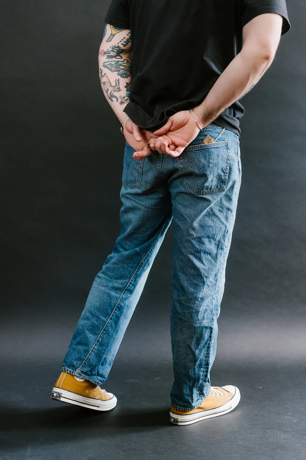 Lot 2nd-Hand - 12oz 1101 Used Wash Selvedge - Light Indigo - Image 14