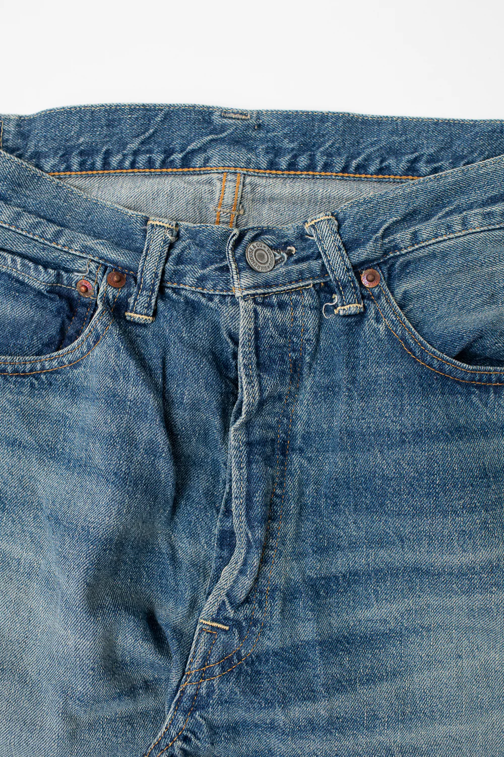 Lot 2nd-Hand - 12oz 1101 Used Wash Selvedge - Light Indigo - Image 4