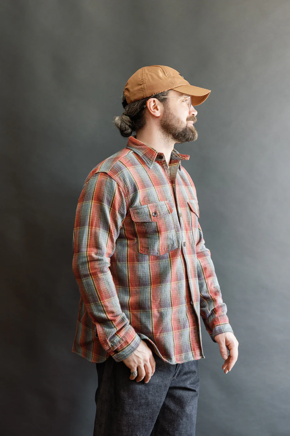 Lot 3022 - Flannel Shirt w/ Chinstrap G Pattern - Red, Navy - Image 10