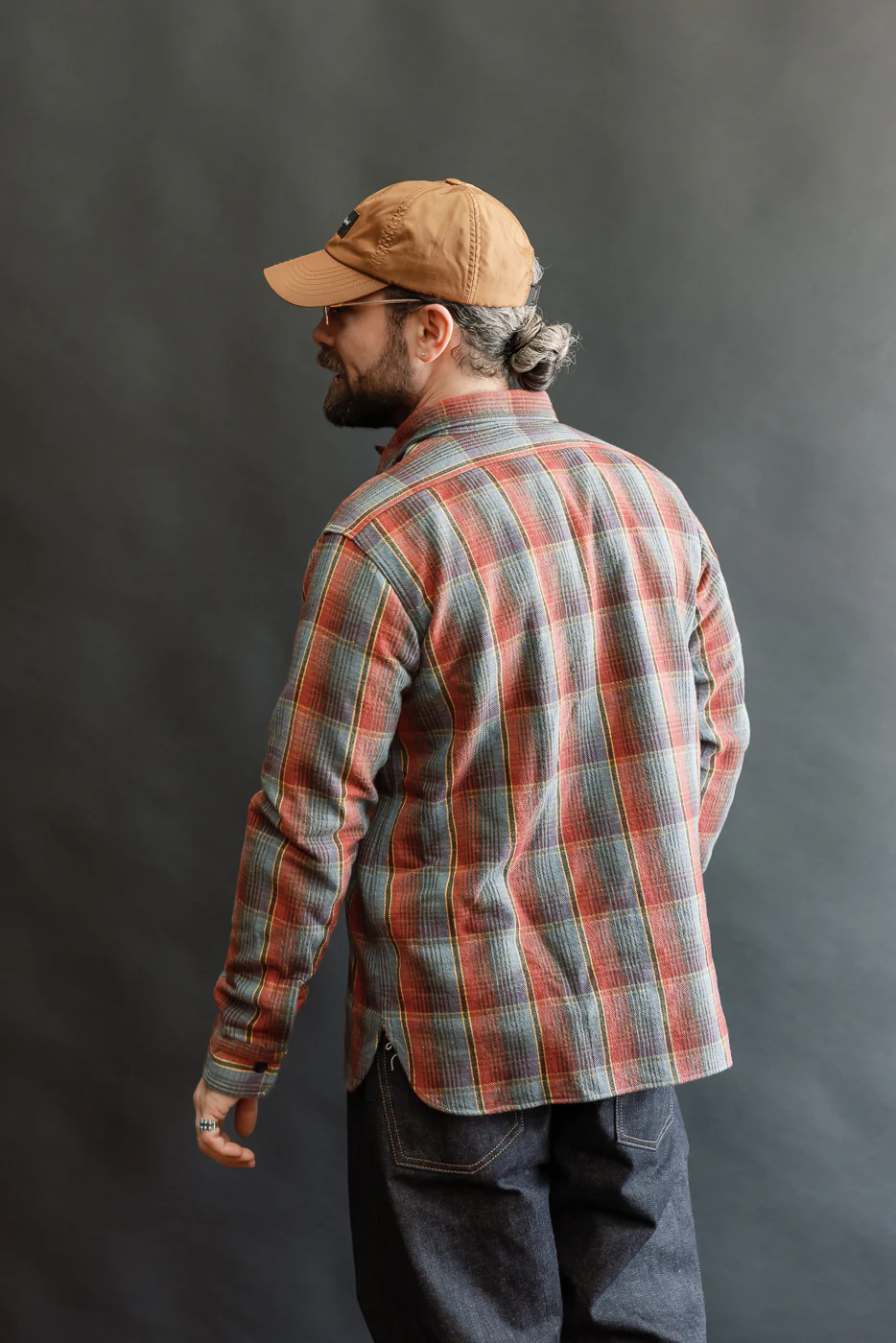 Lot 3022 - Flannel Shirt w/ Chinstrap G Pattern - Red, Navy - Image 12