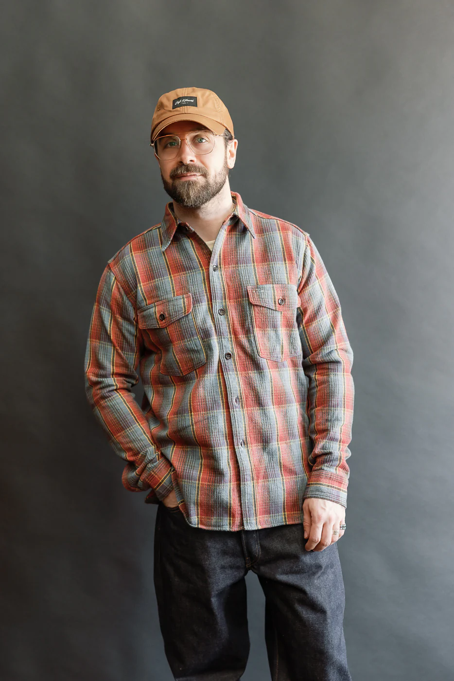 Lot 3022 - Flannel Shirt w/ Chinstrap G Pattern - Red, Navy - Image 14