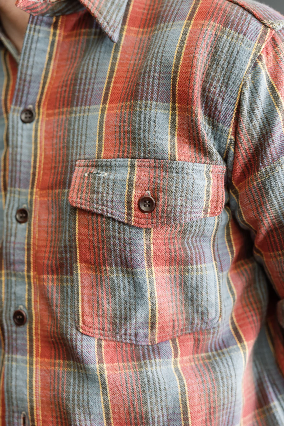 Lot 3022 - Flannel Shirt w/ Chinstrap G Pattern - Red, Navy - Image 17