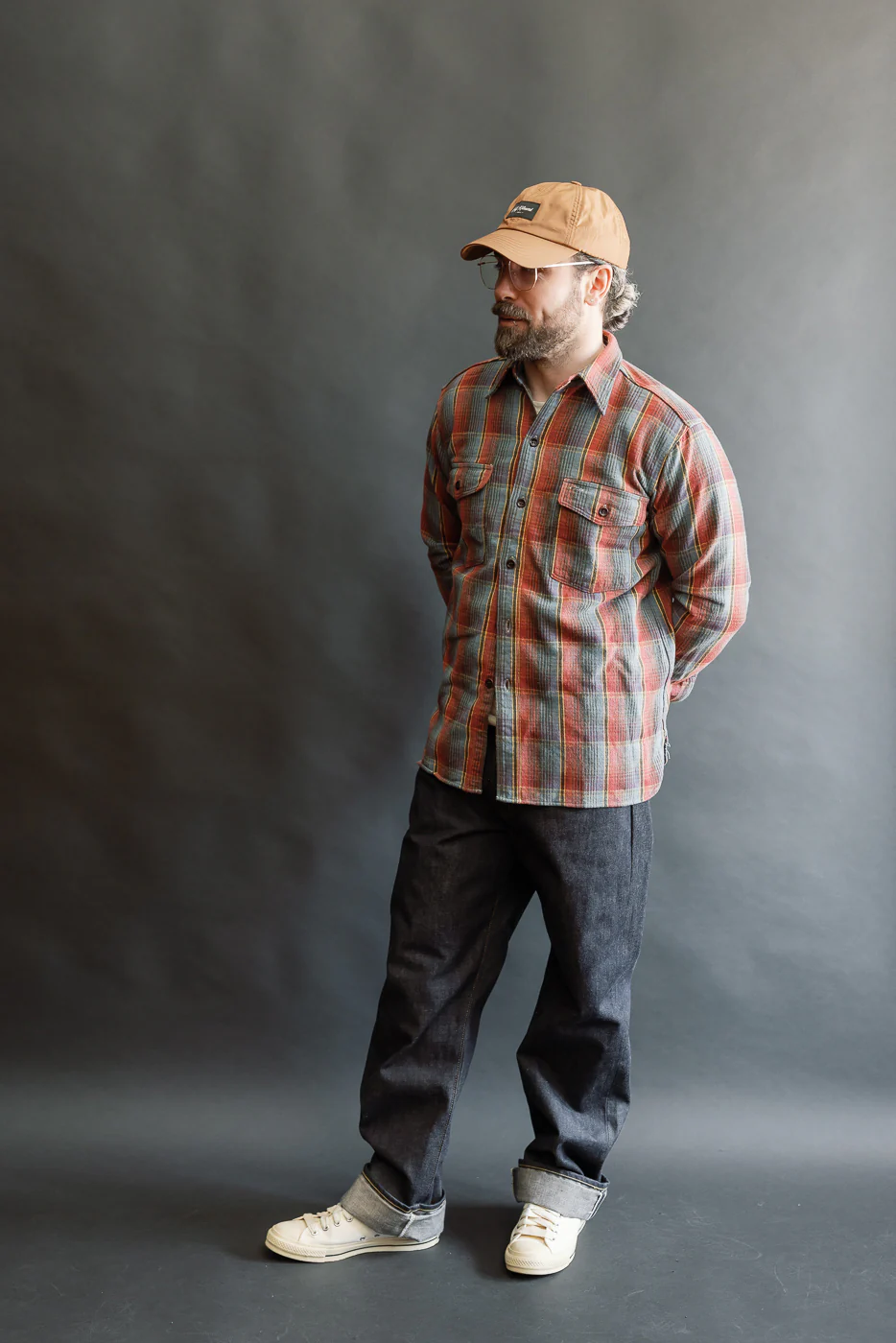 Lot 3022 - Flannel Shirt w/ Chinstrap G Pattern - Red, Navy - Image 7