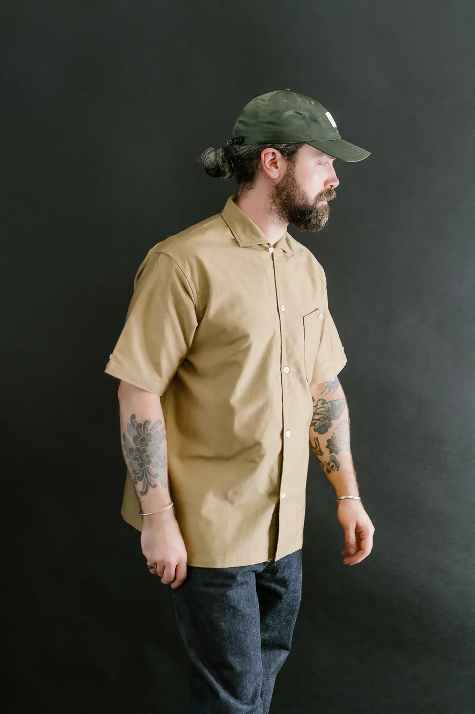 Lot 3091 - S/S Open Collar Shirt - Camel - Image 13