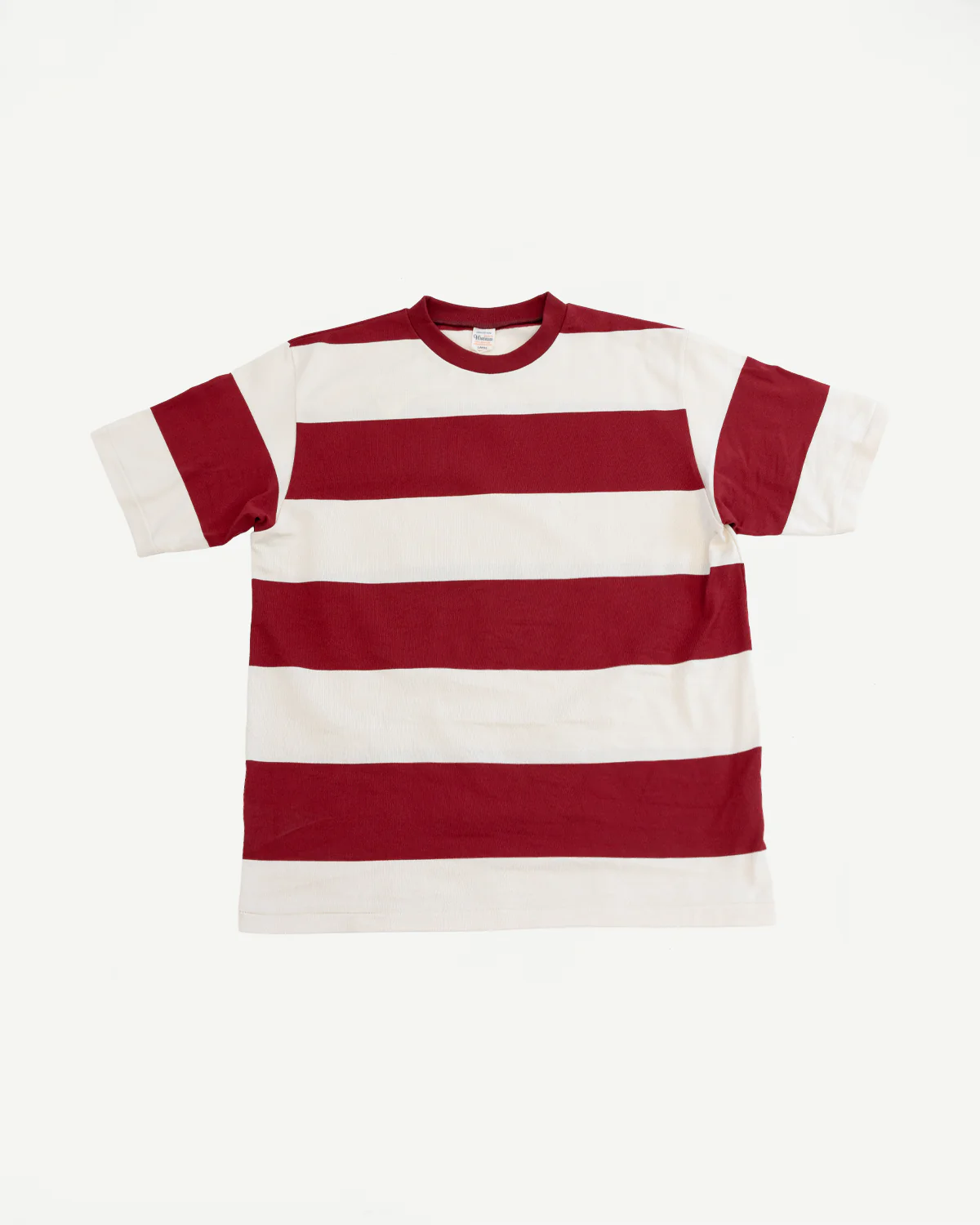 Lot 4108 - Border T-Shirt 4 Inch Stripe  - Bordeaux, Kinari