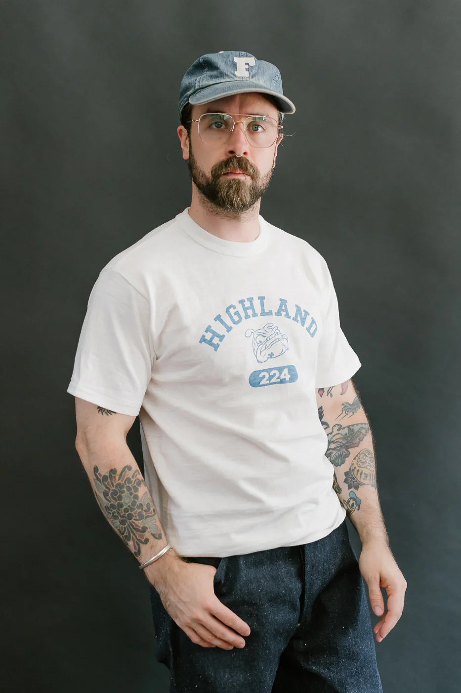 Lot 4601 - Highland Print T-Shirt - Off White, Blue - Image 10