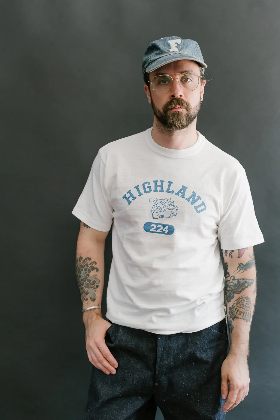 Lot 4601 - Highland Print T-Shirt - Off White, Blue - Image 13