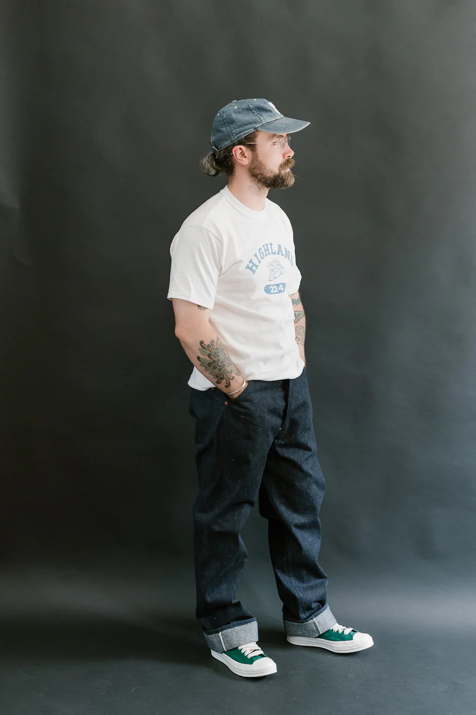 Lot 4601 - Highland Print T-Shirt - Off White, Blue - Image 7