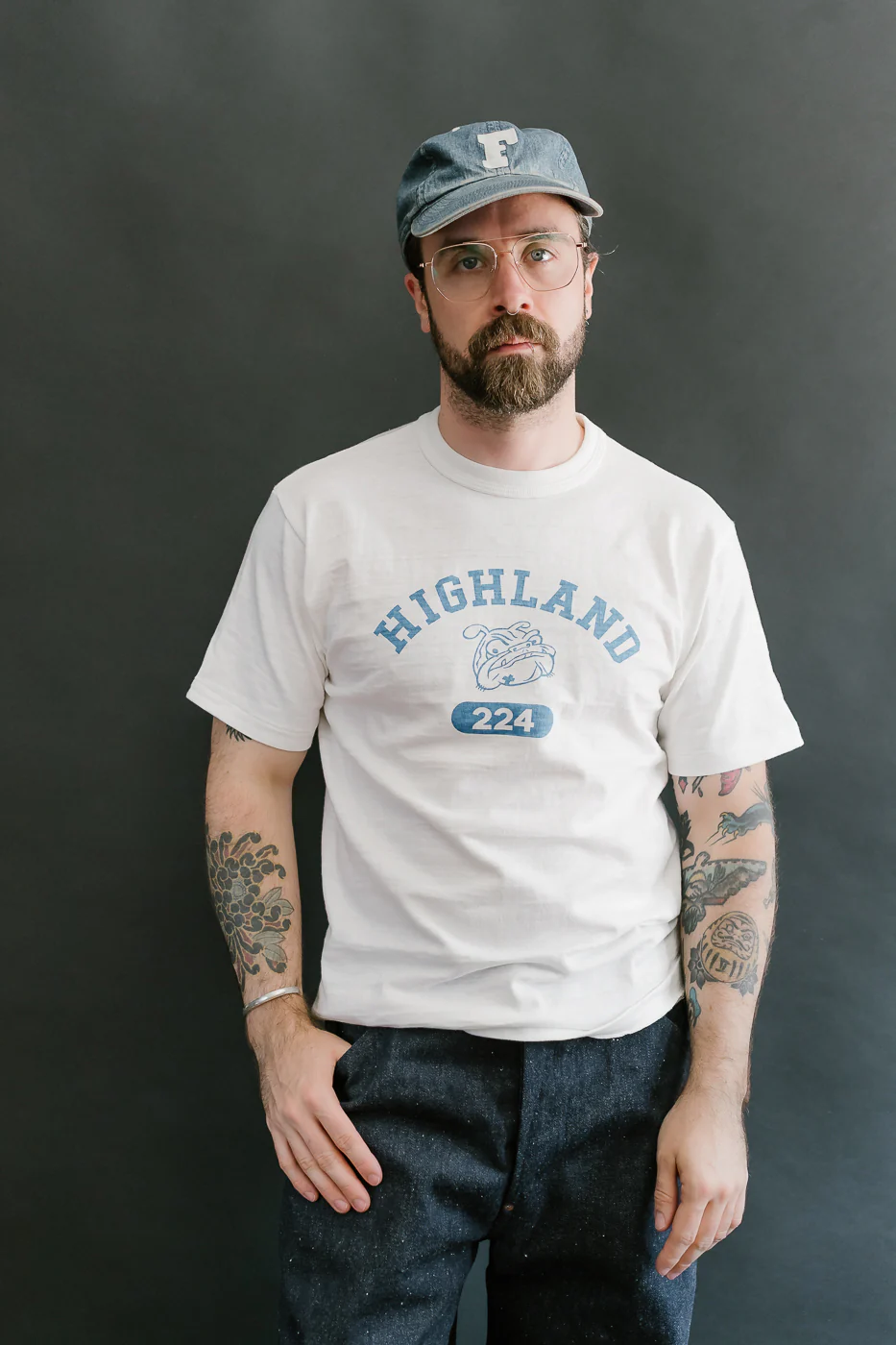 Lot 4601 - Highland Print T-Shirt - Off White, Blue - Image 9