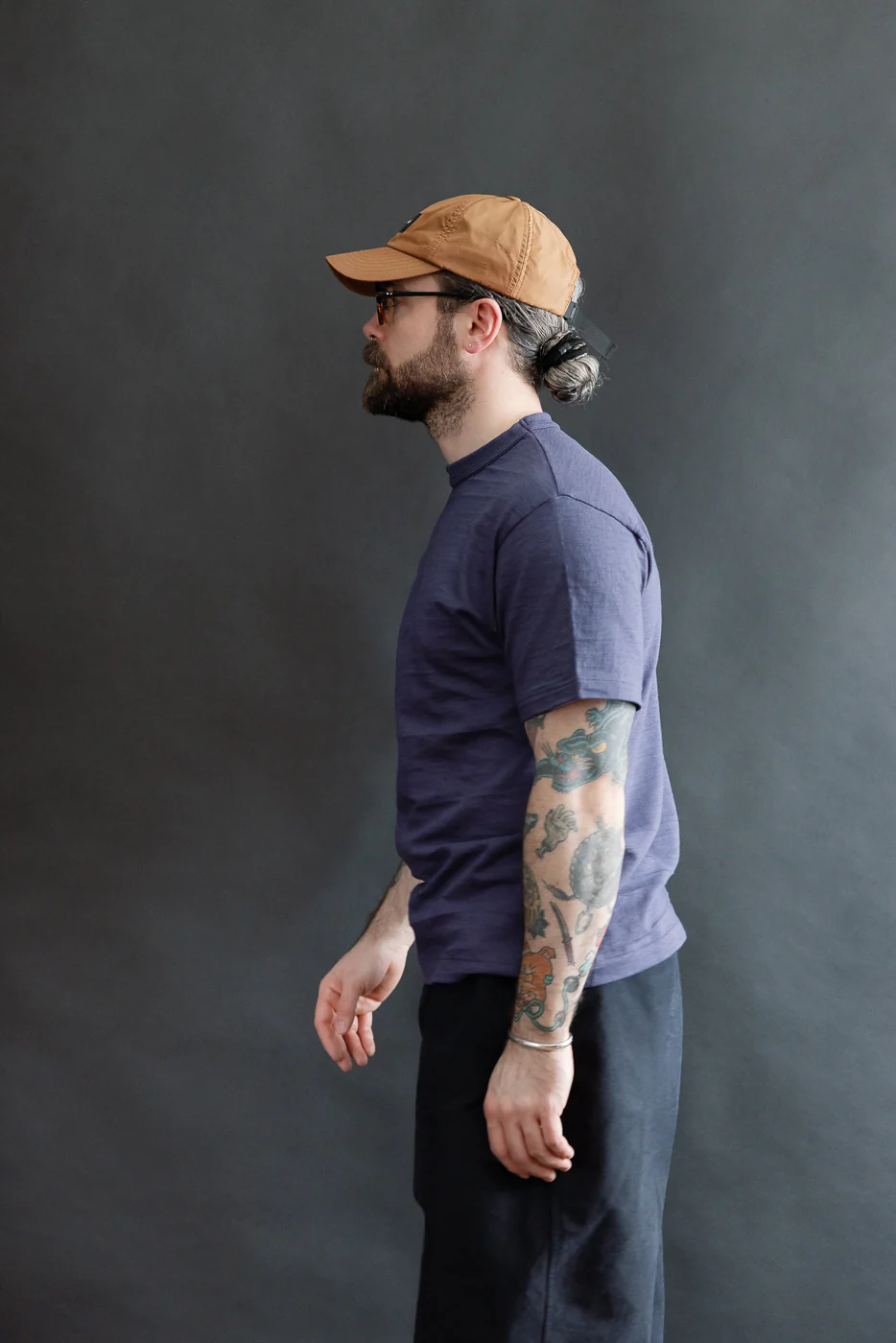 Lot 4601 - Slubby Cotton T-Shirt - Eggplant - Image 12
