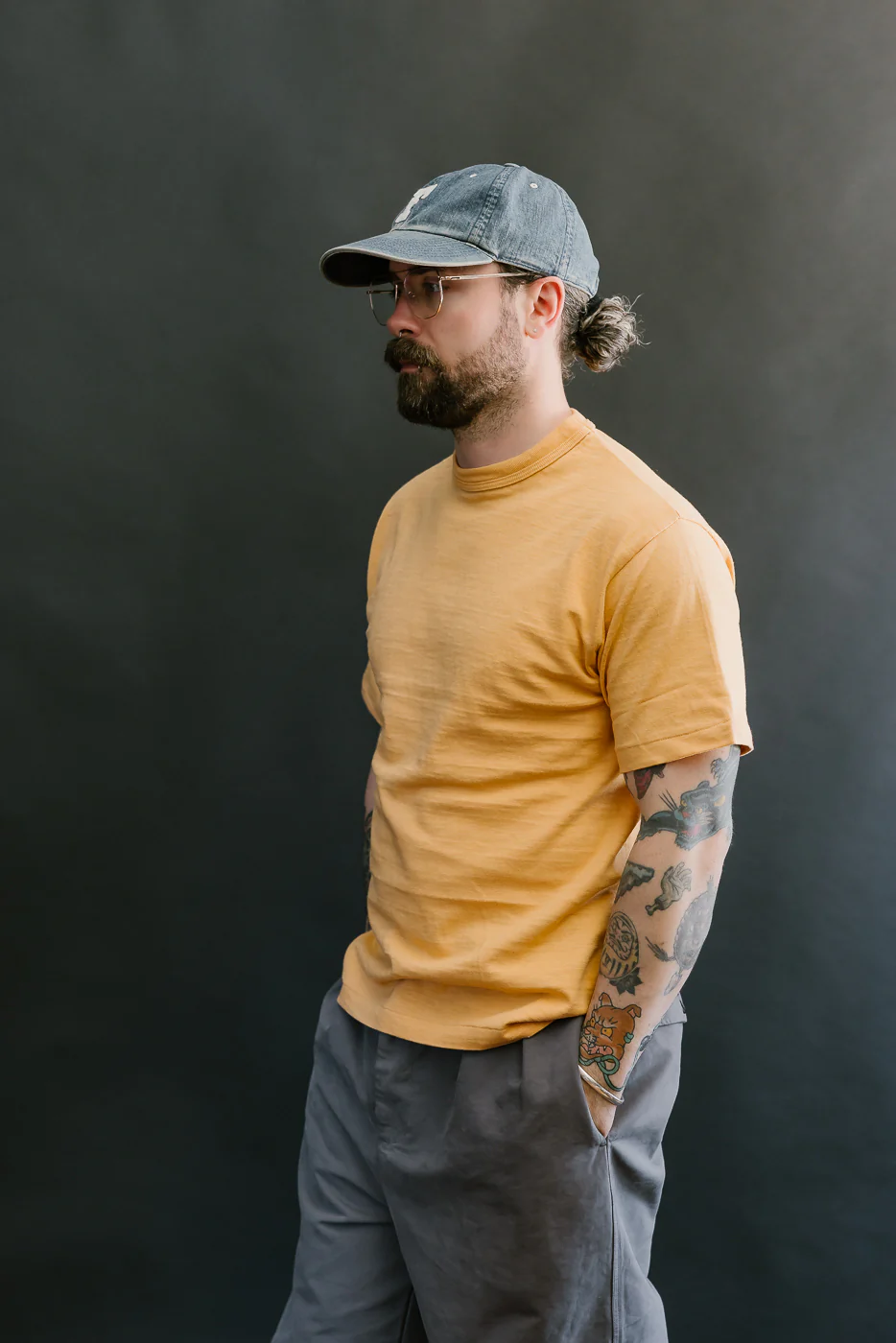 Lot 4601 - Slubby Cotton T-Shirt - Orange - Image 10