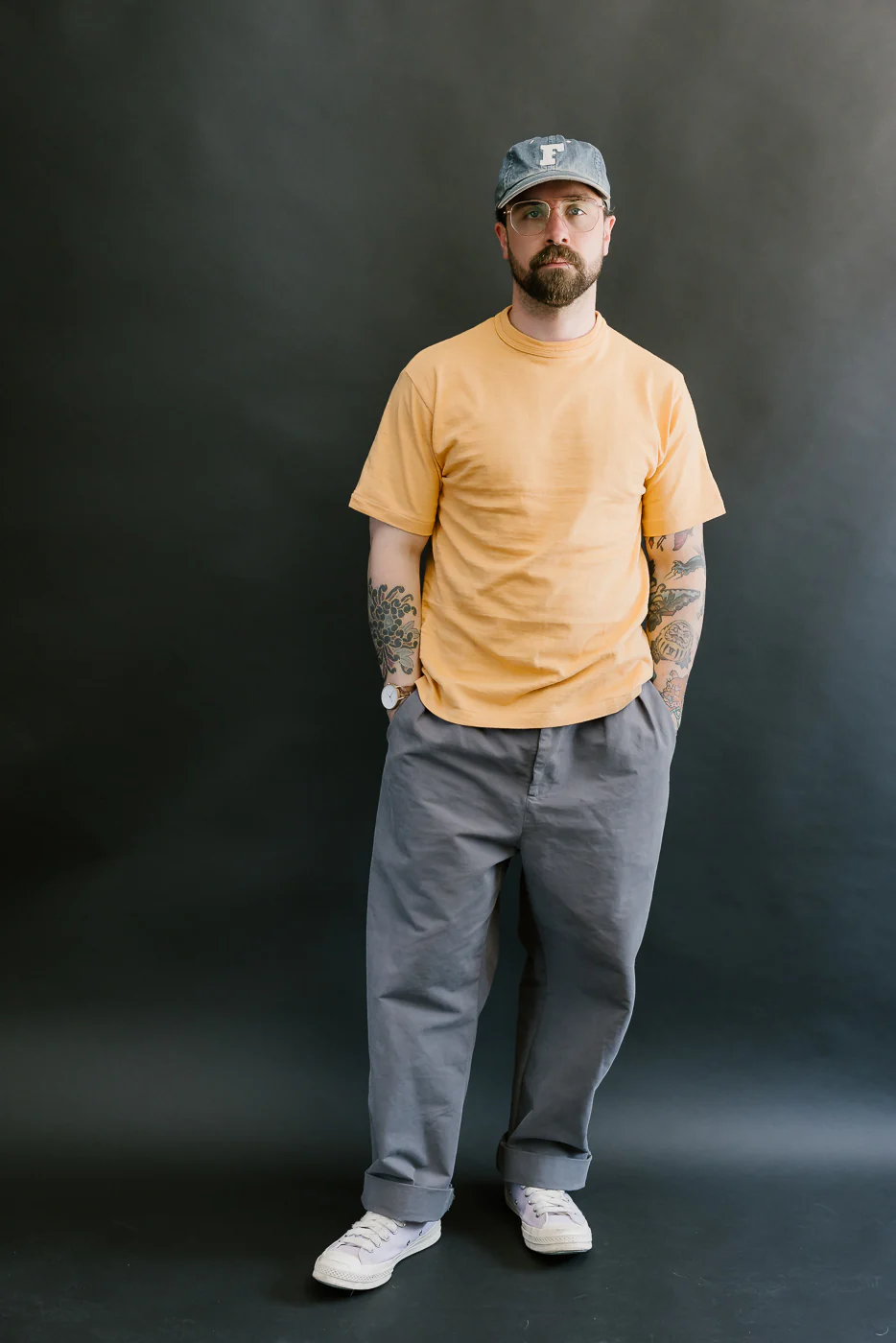 Lot 4601 - Slubby Cotton T-Shirt - Orange - Image 5