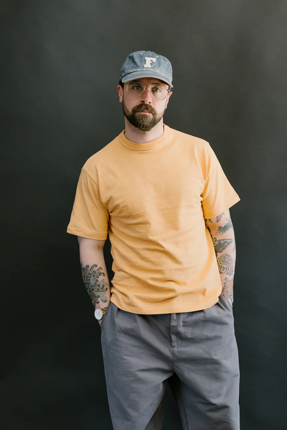 Lot 4601 - Slubby Cotton T-Shirt - Orange - Image 8