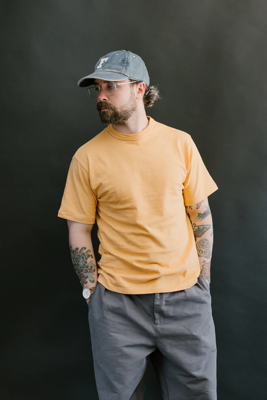 Lot 4601 - Slubby Cotton T-Shirt - Orange - Image 9