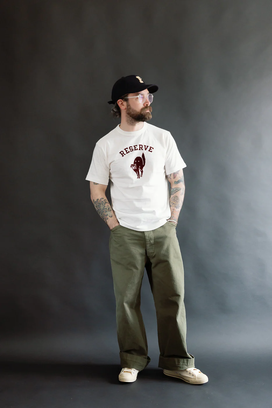 Lot 4601 - Slubby Cotton T-Shirt "Reserve" - Off White - Image 5