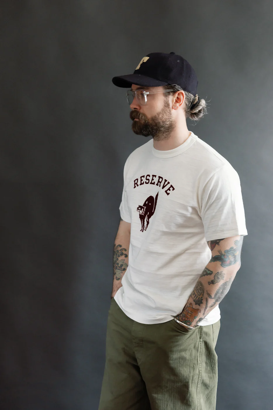 Lot 4601 - Slubby Cotton T-Shirt "Reserve" - Off White - Image 9