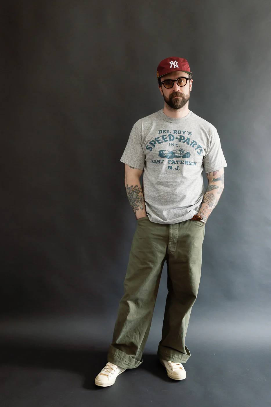 Lot 4601 - Slubby Cotton T-Shirt "Speed Parts" - Heather - Image 5