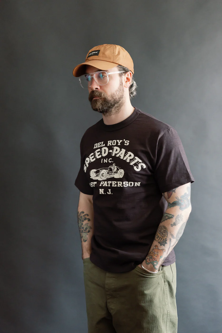 Lot 4601 - Slubby Cotton T-Shirt "Speed Parts" - Sumi - Image 13