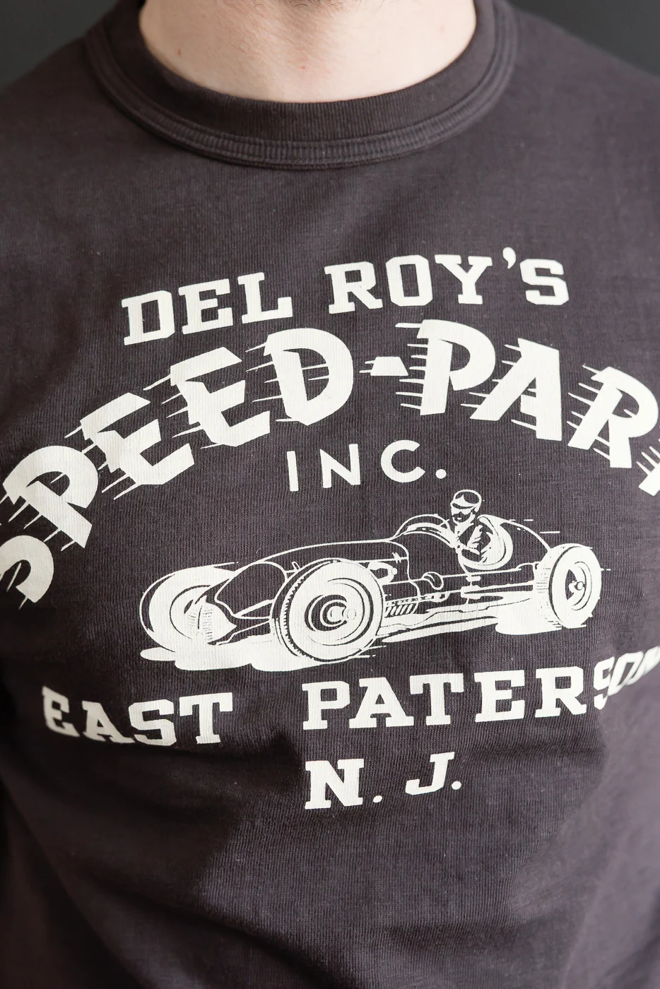 Lot 4601 - Slubby Cotton T-Shirt "Speed Parts" - Sumi - Image 15