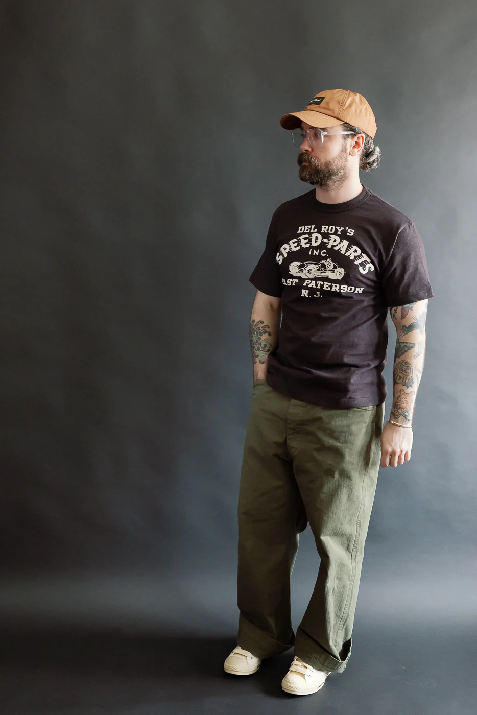 Lot 4601 - Slubby Cotton T-Shirt "Speed Parts" - Sumi - Image 6