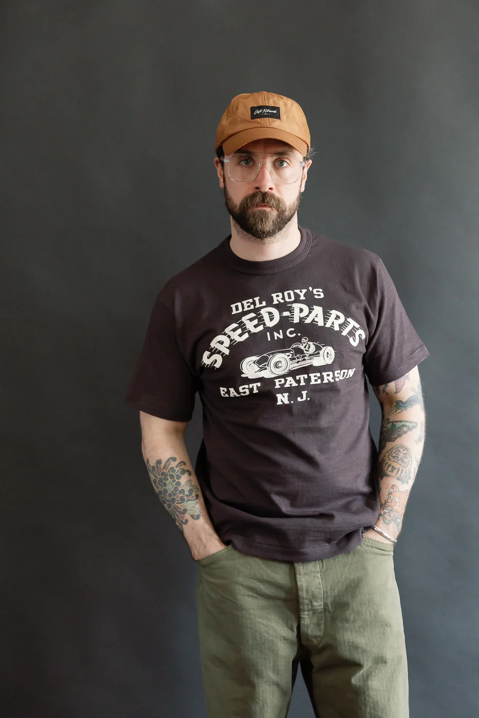 Lot 4601 - Slubby Cotton T-Shirt "Speed Parts" - Sumi - Image 8