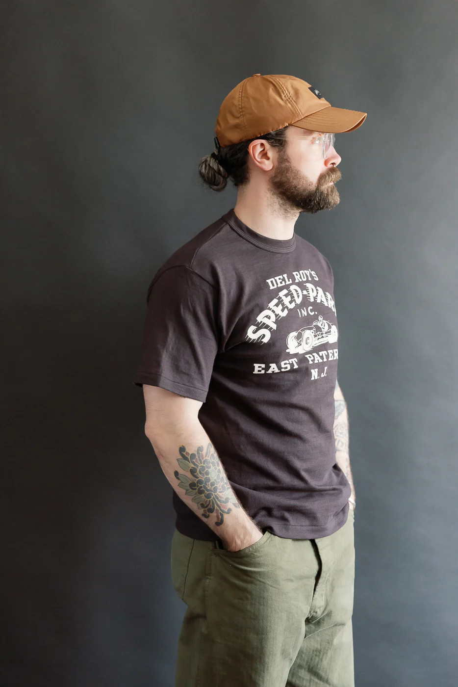 Lot 4601 - Slubby Cotton T-Shirt "Speed Parts" - Sumi - Image 9