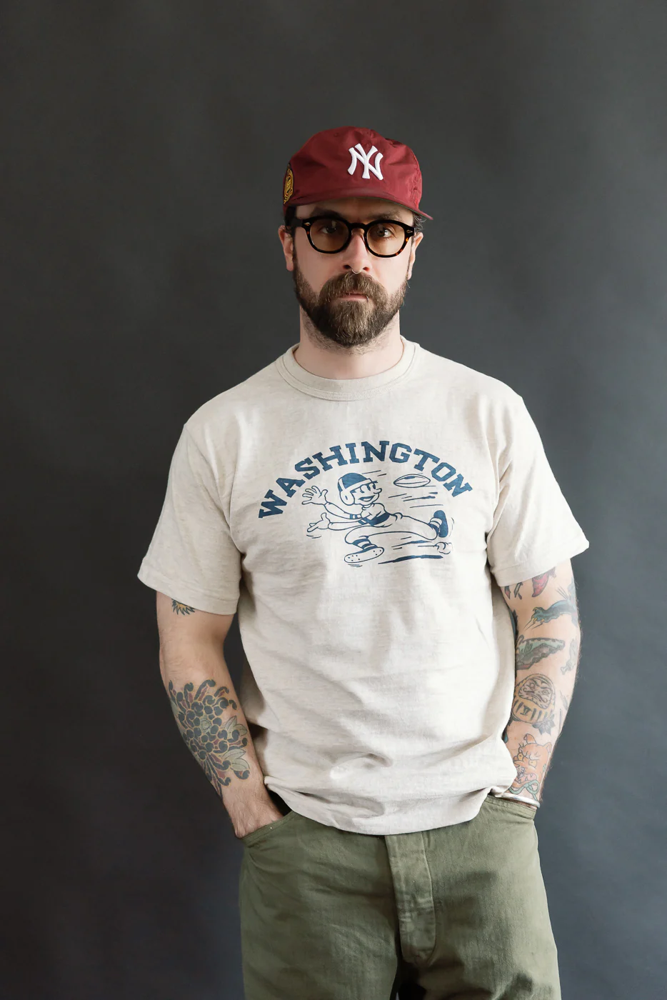 Lot 4601 - Slubby Cotton T-Shirt "Washington" - Oatmeal - Image 9