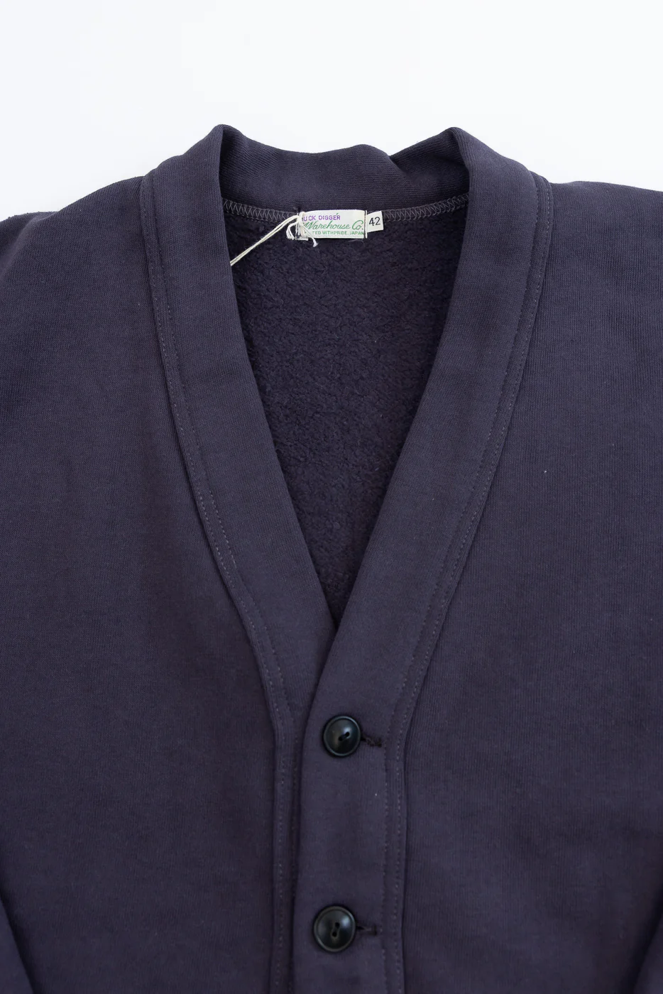 Lot 498 - 4 Needle Sweat Cardigan - Dark Navy - Image 2
