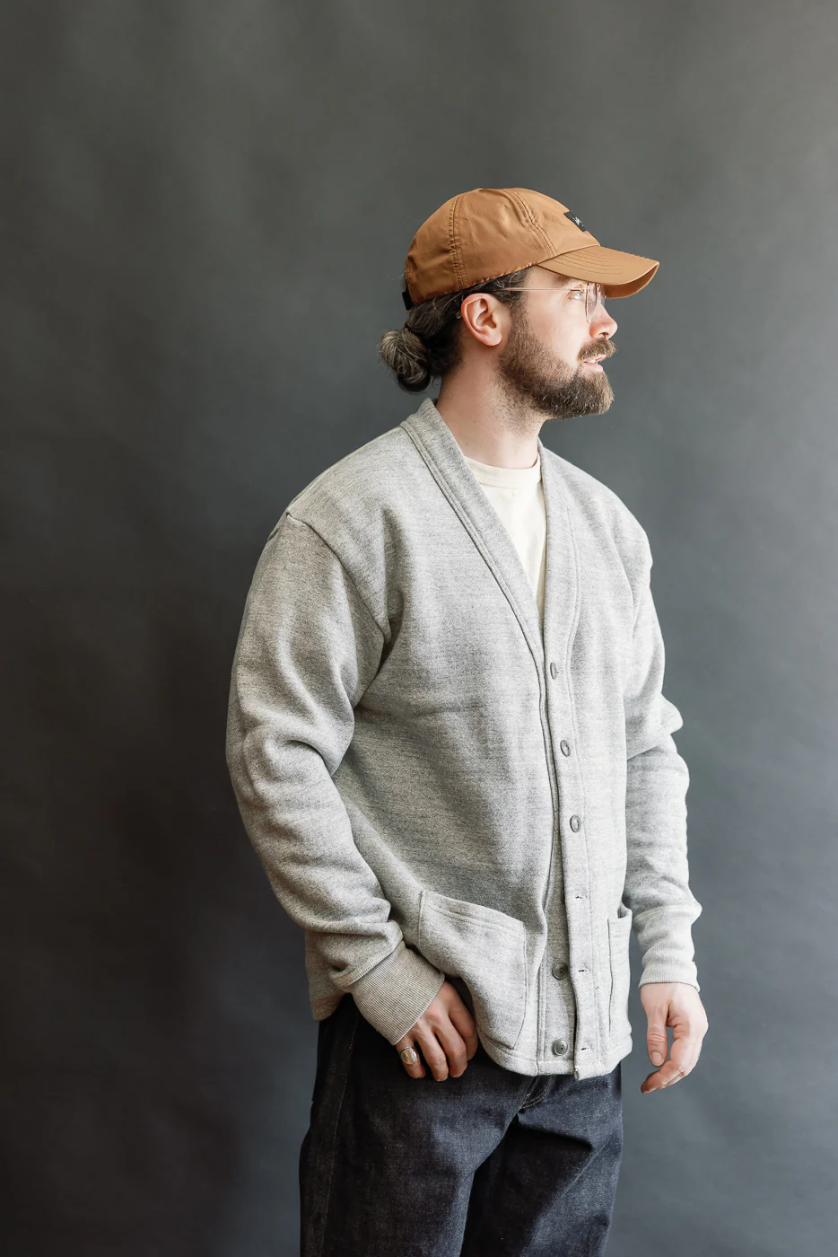 Lot 498 - 4 Needle Sweat Cardigan - Heather Grey - Image 10