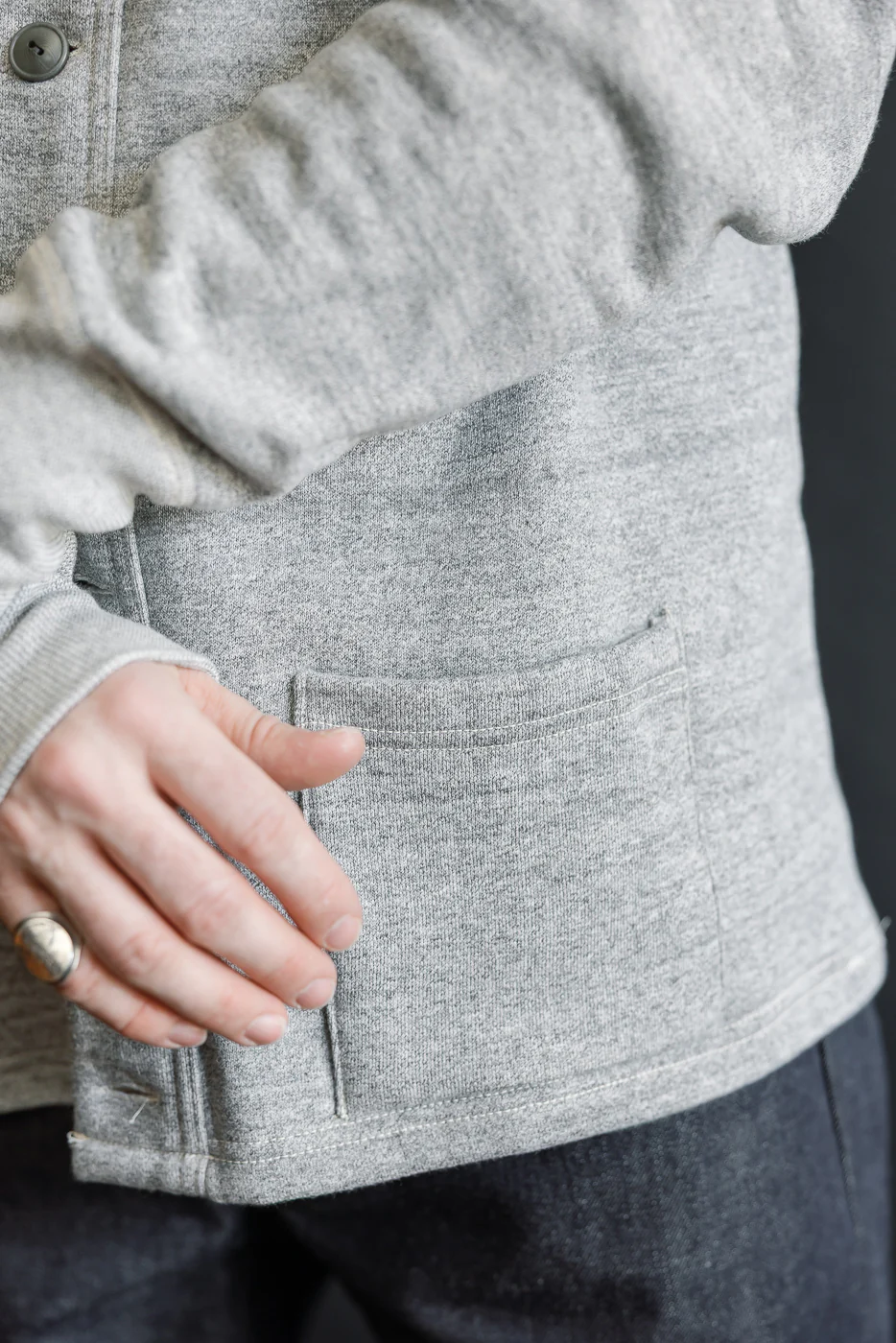 Lot 498 - 4 Needle Sweat Cardigan - Heather Grey - Image 17
