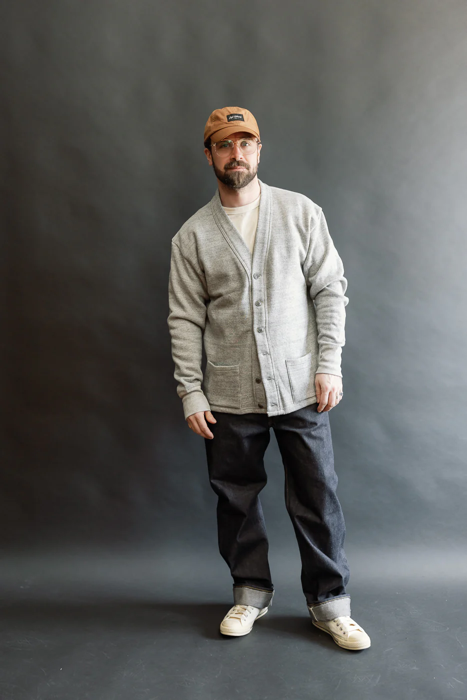 Lot 498 - 4 Needle Sweat Cardigan - Heather Grey - Image 6